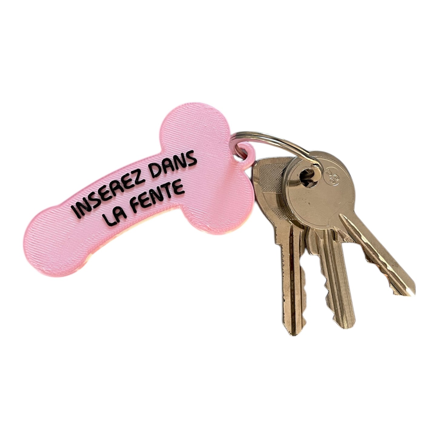 Porte-clés zizi jeton de caddie - Rose